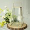 Gold Clear 10 in Glass Geometric Metal Lantern CANDLE HODLER